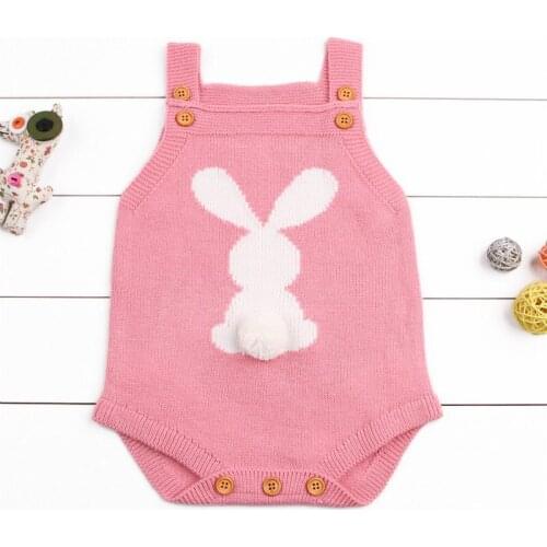 Newborn Baby Boys Girls Bunny Knit Wool Romper Jumpsuit Outfits Clothes