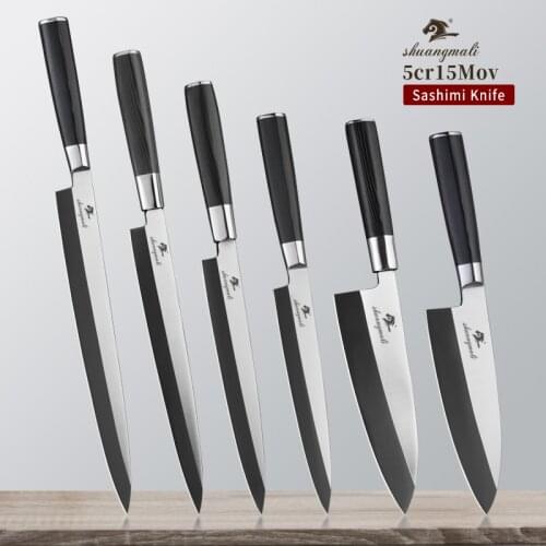 Japanese Sashimi Knife High Carbon 5CrMoV Stainless Steel Kitchen Filleting Knives Cutting Fish Head Slicing Salmon Sushi Knife