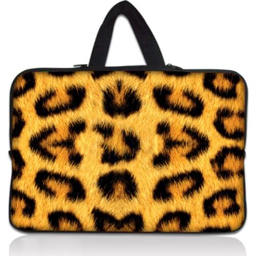 Yellow leopard Stripes 10 11 13 14 15.6 17 Inch Laptop Sleeve Tablet Protective Case Anti-shock Padding Computer Bag