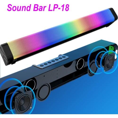 Sound Bar Bluetooth RGB Color Lamp Atmosphere Speaker Stereo Surround Computer Audio Support Remote Control With Microphone In