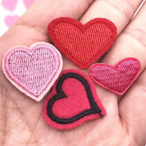 1Pcs Cute Heart-shaped Embroidery Patches Children For Clothing DIY Iron On Patches Kids On Clothes Bag Custom Patch Accessories