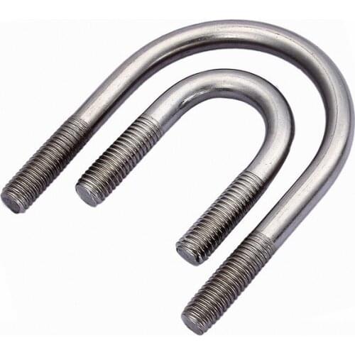 1Pcs/2Pcs U Bolts Metric M6 M8 M10 M12 304 A2 Stainless Steel Exhaust Clamps U-shaped Pipe Clamp U Style Screws
