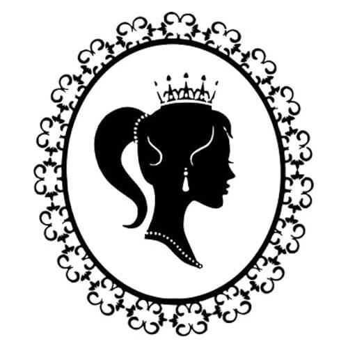 10.2*11.8CM Royal Elegant Smart Girl Silhoutte Popular Fashion Style Vinyl Decal Black/Silver Car Sticker C20-0786