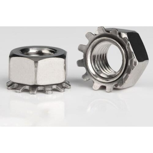10pcs M3 M4 M5 M6 M8 K-type K-Lock Nut Keps Nuts Toothed Hex Nut 304 Stainless Steel