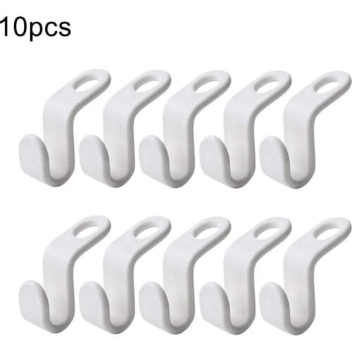 Hot New 10pcs Clothes Hanger Hook Folding Storage Clothes Rack Wardrobe Hanging Hanger Connection Hook Space Saving Connectors