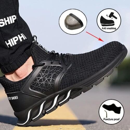 2021New Fashion Mens Work Safety Boots Non-slip Puncture Kevlar bottom Fashion Safety Shoes Waterproof Steel Toe Shoes