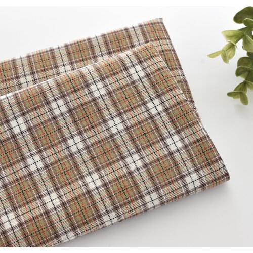 50*112cm Cotton Yarn Dyed Plaid Fabric Clothes Pleated Skirt School Uniform Childrens Clothing Handmade DIY Fabric