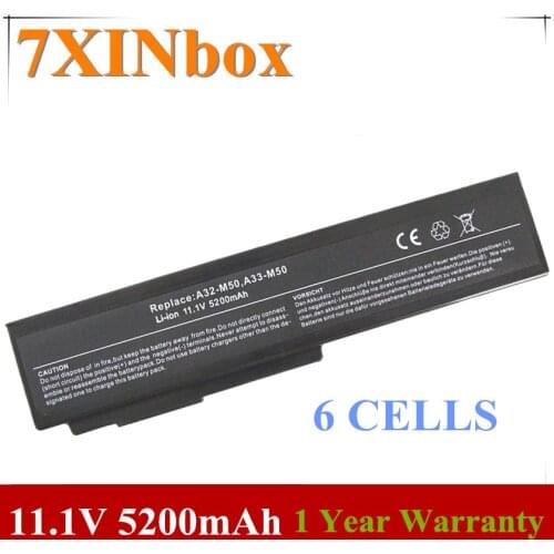7XINbox 5200mAh A32-N61 A32-M50 A33-M50 Laptop Battery for Asus M50 M60 N53 N53J N53JQ N53S N53SN N61J N61JQ N61JV X55 X55S X57