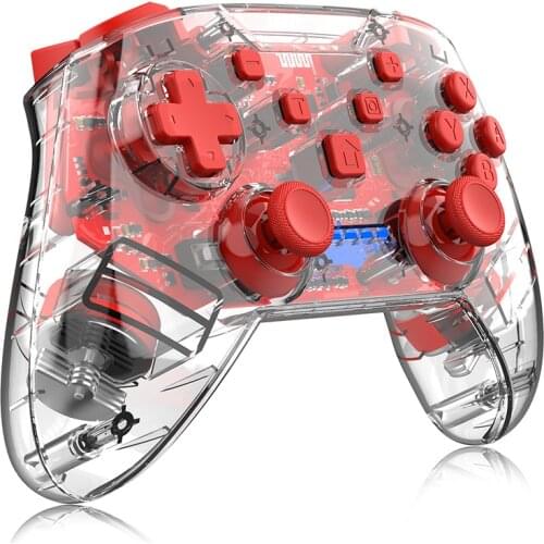For Switch NS Pro Wireless Vibration Somatosensory Gamepads For Switch Lite Transparent Bluetooth Game Controller