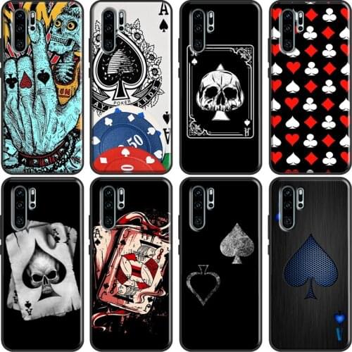 Ace of Spades Poker Phone Case For Huawei P20 Lite P30 P40 Pro Mate 10 20 Lite P Smart 2019 2021 Back Cover
