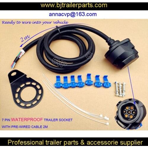 CVP 12N 7 pin trailer plug pre-wired cable truck automotive parts boat, trailer connector, trailer plug with socket holder
