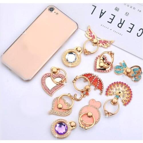 Mobile Phone Stand Holder Finger Ring Mobile Smartphone Phone Holder Stand Metal Crystal For Iphone Huawei Xiaomi All Phone