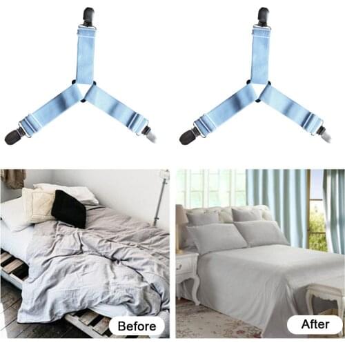 4Pcs High Elastic Bed Sheet Grippers Belt Fastener Bed Sheet Clips Home Textiles Organize Gadgets Cover Mattress Blankets Holder