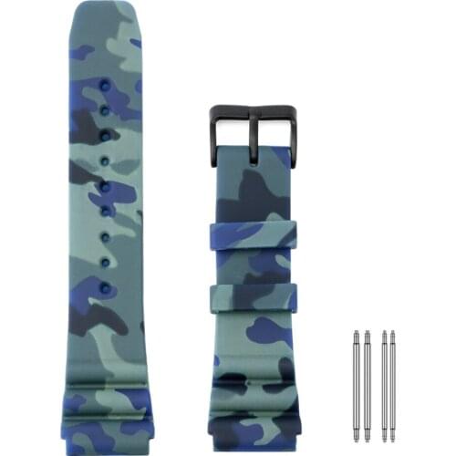 HQ Silicone Strap 22mm Camouflage Colorful Rubber Watch Band for Men Women Watches Waterproof Wristband Replacement Accessory