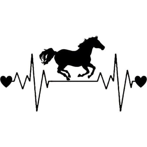 Horse Running Heartbeat Lifeline Creative Car Sticker Animal Car Styling Decals Waterproof Accessories PVC,20cm*9cm