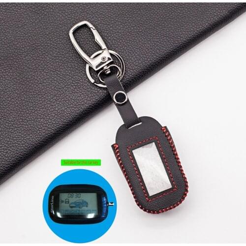 Soft 100% Leather Key Case Cover for Starline B92/B64/B62/B94 LCD Two Way Car Alarm Remote Keychain Protector Skin Cover