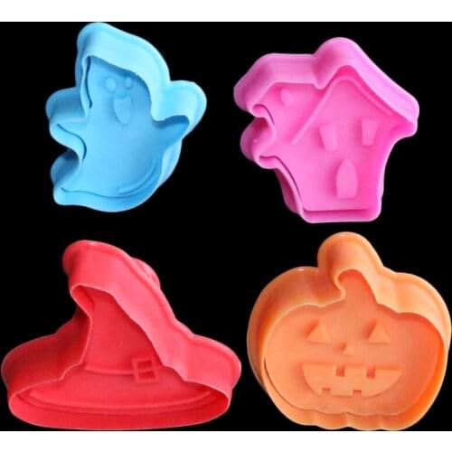 Halloween Cookie Cake Chocolate Plunger Cutters Set Fondant Decorating Mold Sugarcraft Gum Paste Icing Decoration DIY Tool