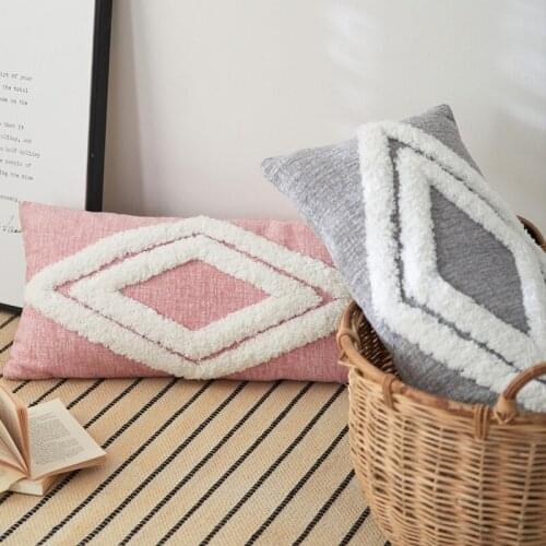 Pink Grey Diamond Embroidery Cushion Cover 30x50cm Pillow Cover Home Decor Living Room Sofa PillowCase Pillow Sham
