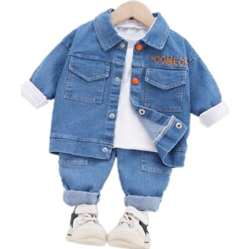 New Spring Autumn Baby Boys Clothes Children Cotton Jacket T Shirt Pants 3Pcs/sets Toddler Infant Casual Costume Kids Tracksuits