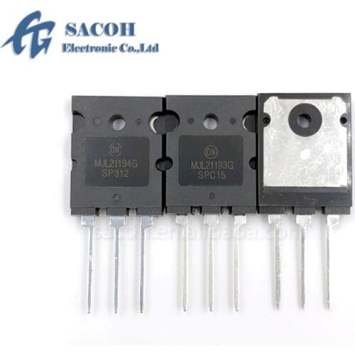 New & Made in China 5Pairs(10PCS) MJL21193G MJL21193 21193 + MJL21194G MJL21194 21194 TO-3PL NPN + PNP Silicon Power Transistor