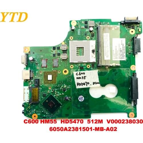Original for Toshiba C600 laptop motherboard C600 HM55 HD5470 512M V000238030 6050A2381501-MB-A02 tested good free shipping