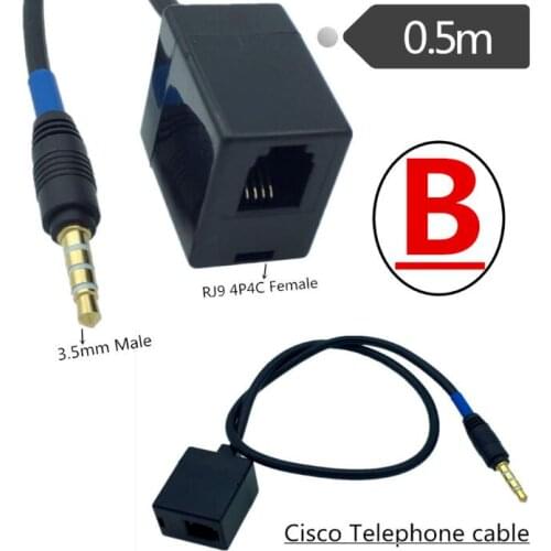 3.5mm Male To For RJ9 4P4C Female Adapter Converter Cable Audio Extension Wire Cord For