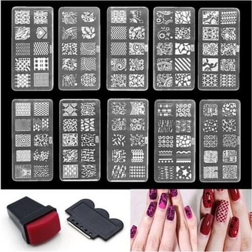 Nail Art Stamping Plates Nail Seal Manicure Polaco Printer Tool Templates Nail Stamp Stencils Nail Template Stamper Scraper