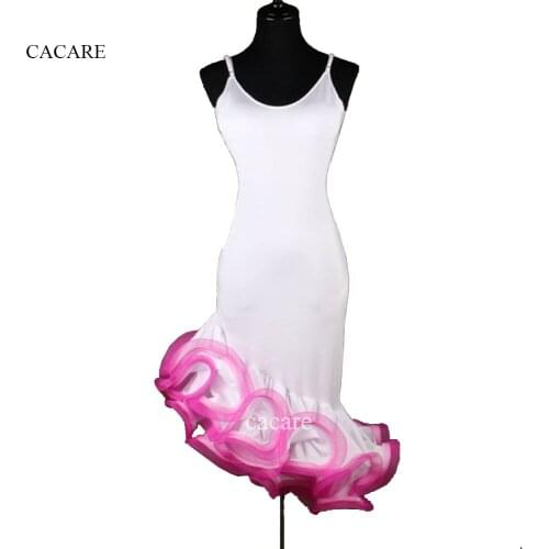Latin Dance Dress Women Girls Costume Salsa Standard Dance Dresses Fashion Dress Ballroom Customize D0291 Backless Fluffy Hem