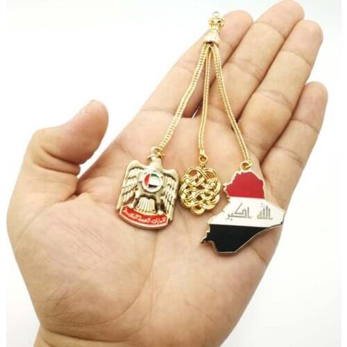 Golden UAE and Iraq tassel Tesbih pendant National Emblem Tasbih tassel arab accessory