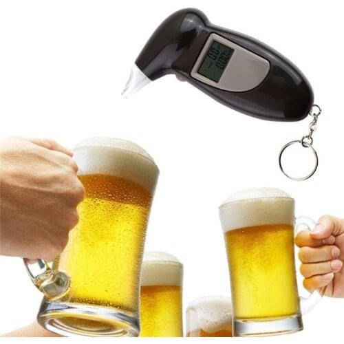 Portable LCD Display Digital Alcohol Tester Concentration Meters With Key Chain Professional Police Alert Breath Alcohol Tester