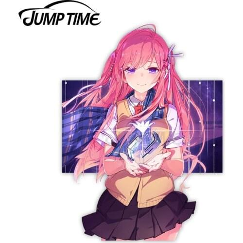 Jump Time 13cm x7.7cm Car Sticker Cool Anime Girls Decals Funny Laptop Motorcycle Surfboard Waterproof Vinyl Car Decor