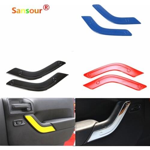 Sansour 2PCS ABS Trims Cover High Quality Door Inner Handle Cover Trim for Jeep Wrangler 2011-2016