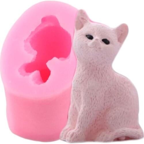Cat Silicone Mold Fondant Cake Decorating Tools 3D Craft Soap Mould DIY Craft Candle Molds Chocolate Gumpaste Moulds