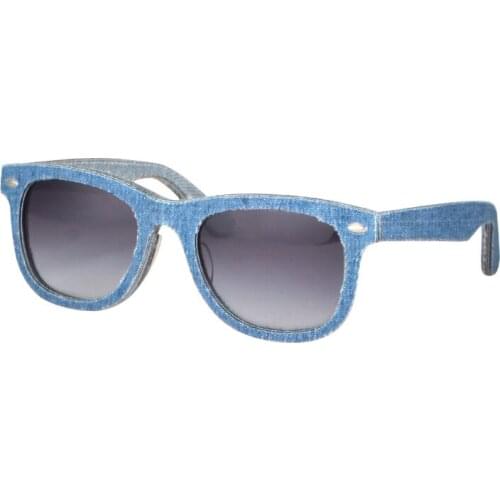 Genuine Denim/Acetate Laminated Sunglasses Polarized Gradient Grey Lens Summer Eyeglasses Women Men Fashion Eyewear Goggle 3010