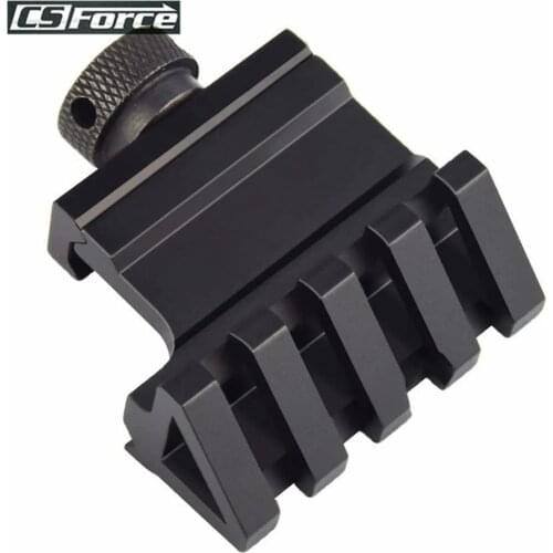 Tactical 45 Degree Rail Mount Offset 4 Slots 20mm Picatinny Weaver Side Rail for Flashlights Laser Red Dot Sight Optics Mount