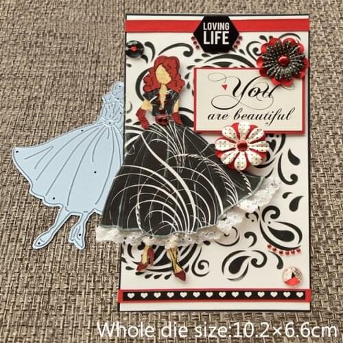 New Design Craft Metal Cutting Dies cut die lovely Curly dress girl Scrapbooking Album Paper DIY Card Craft Embossing Die Cuts