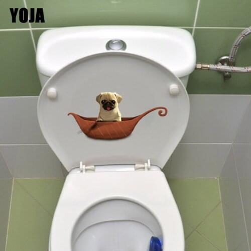 YOJA 24.3*11.7CM Art Dog BedRoom Home Wall Decor Creative Toilet Sticker Decal T3-0520