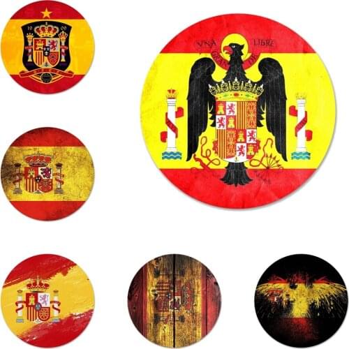 58mm Spain Spanish flag Icons Pins Badge Decoration Brooches Metal Badges For Backpack Decoration
