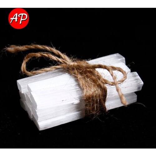 10pcs Natural White Quartz Selenite Crystal cudgel Gypsum Rough Minerals Specimen Point diy cudgel