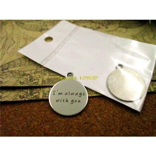 10pcs-stainless steel Charms " I'm with you " DIY Charms Pendants for necklace/bracelet/keychain DIY jewelry