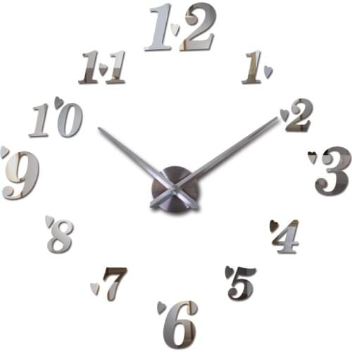 2020 Hot Sale Wall Clock Reloj De Pared Acrylic Mirror Clocks Europe Diy 3d Stickers Large Decorative Quartz Watch Living Room