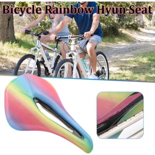 2021 Colorful Bike Seat Waterproof Breathable Hollow Ergonomic Sponge Bicycle Saddle N66