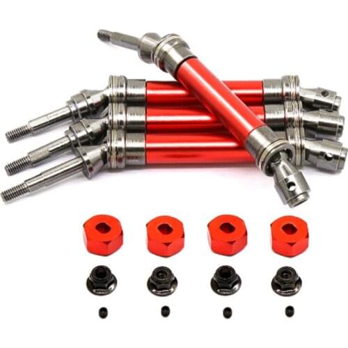 4pcs Front & Rear Drive Shaft Alloy Transmission Axle Kit For Traxxas Slash 4X4 4WD 1/10 RC Car Repair Parts Replacement