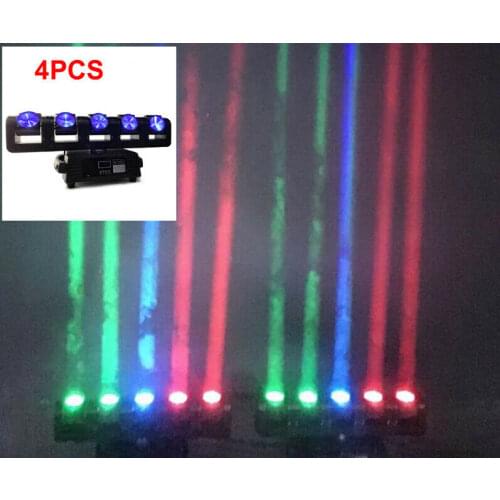 4Pack LED beam Moving Head Lights 5x10W RGBW disco light christmas lights projector disco led light