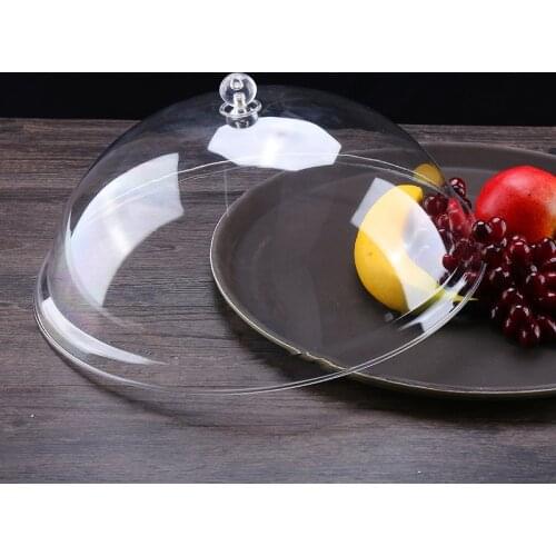PC Acrylic Transparent Food Cover Dust Cover Circle Plastic Vegetable Cover Cake Cover Fruit Bowl Cover Snack Cover can gai