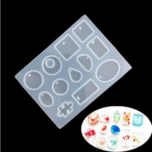 Aouke Necklace Pendant Jewelry Silicone Mold DIY Droplets Tetragonal oval Decoration Manual Pendant Earrings Silicone Mold