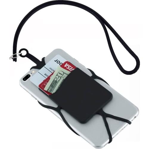 For Blackview S6 S8 R6 R7 Card Holder Pouch Soft Rubber Silicone Back Sling Strap Phone Case Cover for Blackview P6000