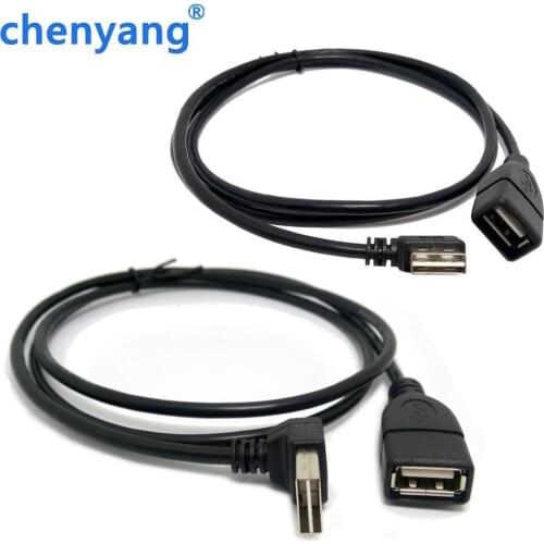 Reversible Design USB 2.0 90 Degree Up & Down & Left & Right Angled Male to Female Extension Cable 100cm USB M/F Cable Adapter