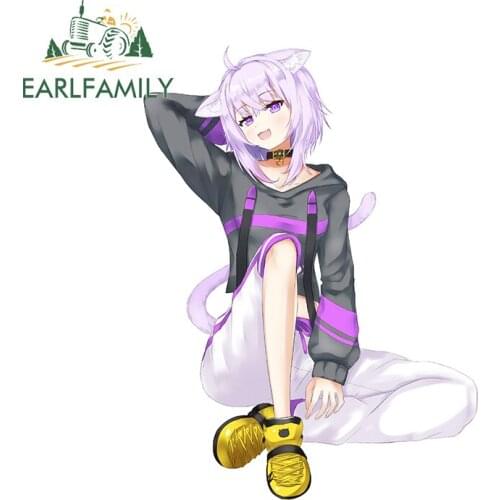 EARLFAMILY 13cm x 6.9cm for Purple Hair Animal Girl Decal Motorcycle Helmet Vinyl Car Wrap Graffiti Sticker JDM Assessoires
