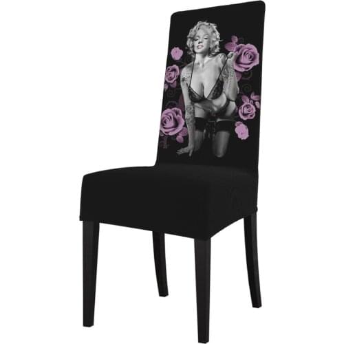 Marilyn Monroe stretch chair slipcover for dining room elastic material chair cover for office chair banquet chair